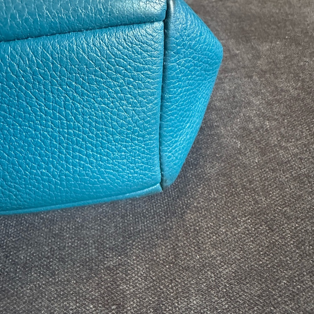 Coach Teal Leather Tote - Picture 4 of 8